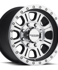 Raceline 928M Monster 17x9in / 5x127 BP / -12mm Offset / 83.82mm Bore - Black & Machined Wheel