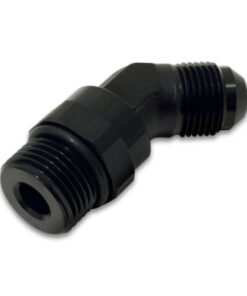 Vibrant -12AN Male to Male -12AN Straight Cut 45 Degree Adapter Fitting - Anodized Black