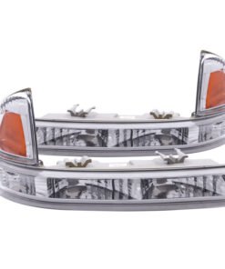 ANZO 1997-2004 Dodge Dakota Euro Parking Lights Chrome w/ Amber Reflector