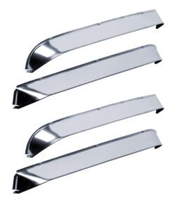 AVS 84-91 Jeep Grand Wagoneer Ventshade Front & Rear Window Deflectors 4pc - Stainless