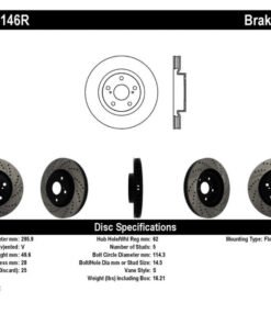StopTech 07-09 Lexus ES 250/ES 300/ ES330/ES350 SportStop Slotted & Drilled Right Front Rotor