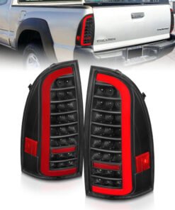 ANZO 05-15 Toyota Tacoma Full LED Tail Lights w/Light Bar Sequential Black Housing Clear Lens