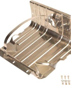 Kentrol 76-90 Jeep CJ/Wrangler YJ Gas Tank Skid Plate with strap - Polished Silver