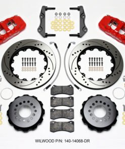 Wilwood AERO4 Rear Kit 14.25in Drilled Red 2014-Up Challenger w/Lines