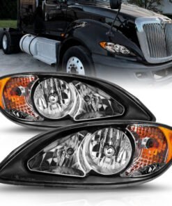 ANZO 2008-2016 International Prostar Crystal Headlights Black Housing (OE Replacement)