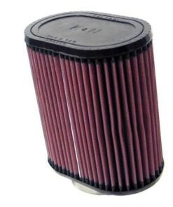 K&N Universal Oval Clamp-On Air Filter 2-3/4in 10 Deg Flange 6.25in Length 4in Width 7in Height