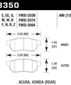 Hawk 1990-1993 Acura Integra GS HPS 5.0 Rear Brake Pads