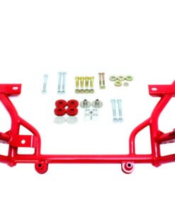 BMR 05-14 S197 Mustang K-Member w/ 1/2in Lowered Motor Mounts and STD. Rack Mounts - Red