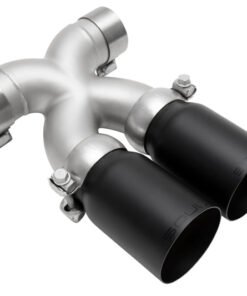 SOUL 13-16 Porsche 987.2 / 981 Cayman / Boxster X-Pipe w/ Tips - Straight Cut Satin Black Tips