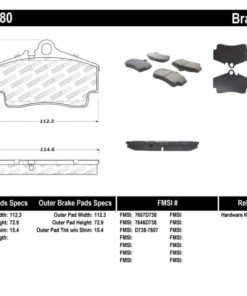 StopTech Performance 97-04 Porsche Boxster / 00-08 Boxster S / 98-08 911 Rear Brake Pads