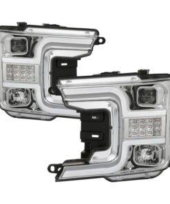 Spyder Signature Ford F150 18-19 (Halogen Model) Proj. Headlights - Chrome (PRO-YD-FF15018-LBSEQ-C)