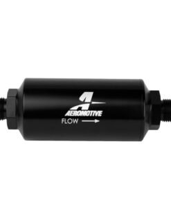 Aeromotive In-Line Filter - AN-08 size Male - 10 Micron Microglass Element - Bright-Dip Black