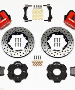 Wilwood Combination Parking Brake Rear Kit 11.00in Drilled Red Civic / Integra Disc 2.39 Hub Offset
