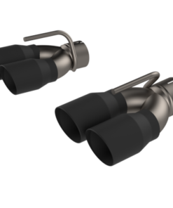QTP 15-18 Dodge Challenger 5.7L 304SS Screamer Exhaust 3in Quad Tip Adapter w/Black Tips