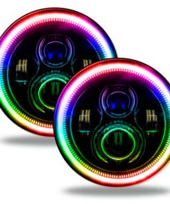 Oracle 7in High Powered LED Headlights - Black Bezel - ColorSHIFT No Controller