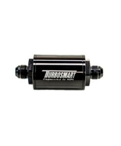 Turbosmart FPR Billet Inline Fuel Filter 1.75in OD 3.825in Length AN-8 Male Inlet - Black