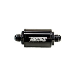 Turbosmart FPR Billet Inline Fuel Filter 1.75in OD 3.825in Length AN-10 Male Inlet - Black