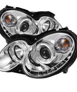 Spyder Mercedes Benz CLK 03-09 Projector Halogen Model- LED Halo DRL Chrm PRO-YD-MBCLK03-DRL-C
