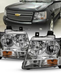 ANZO 2007-2014 Chevy TahOE Crystal Headlight Chrome Amber(OE)