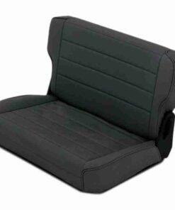 Smittybilt Fold & Tumble Rear Seat for 1976-1995 Jeep CJ5/ CJ7/ CJ8 Scrambler/ Wrangler YJ - Black Vinyl