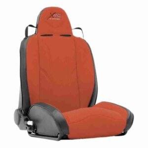 Smittybilt XRC Suspension Left Side Seat for 1976-2006 Jeep CJ7/ CJ8 Scrambler/ Wrangler TJ/ YJ - Red on Black