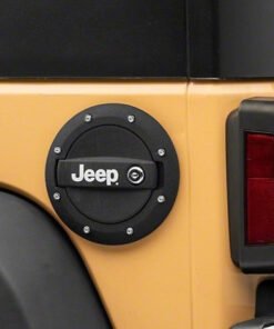 Officially Licensed Jeep 07-18 Jeep Wrangler JK Locking Fuel Door w/ Printed Jeep Logo