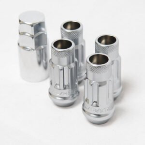 Wheel Mate 12x1.25 48mm Muteki SR48 Silver Open End Locking Lug Nut - Set of 4