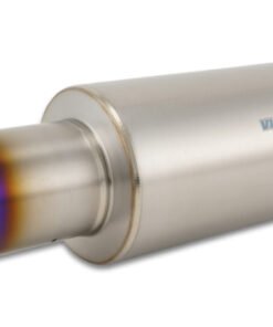 Vibrant Titanium Muffler w/Straight Cut Burnt Tip 4in Inlet / 4in Outlet