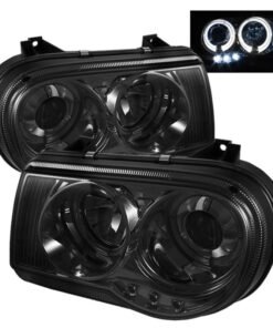 Spyder Chrysler 300C 05-10 Projector Headlights LED Halo LED Smke (Not Included) PRO-YD-C300C-HL-SM
