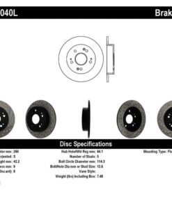 StopTech 06-09 Honda Civic Ex/Si Slotted & Drilled Left Rear Rotor