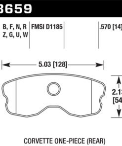Hawk 06-10 Chevy Corvette (Improved Pad Design) Rear HPS 5.0 Sreet Brake Pads