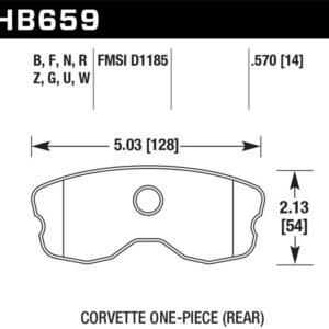 Hawk 06-13 Chevrolet Corvette Z06 DTC-30 Race Rear Brake Pads (One Piece)