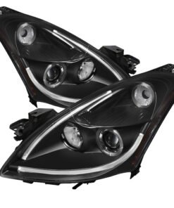 Spyder Nissan Altima 4Dr 10-12 Projector Headlights Light DRL LED Halo Blk PRO-YD-NA104D-LTDRL-BK
