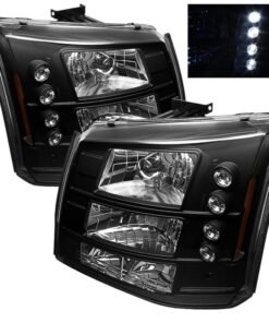 Spyder Chevy Silverado 1500/2500 03-06 Bumper Lights Crystal Headlights Blk HD-YD-CS03-1PC-AM-BK