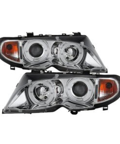Spyder BMW E46 3-Series 02-05 4DR Projector Headlights 1PC LED Halo Chrm PRO-YD-BMWE4602-4D-AM-C