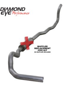 Diamond Eye KIT 4in TB MFLR RPLCMENT PIPE SGL AL: 89-93 DODGE CUMMINS 5.9L