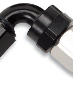 Russell Performance -12 AN Black/Silver 90 Degree Full Flow Swivel Hose End