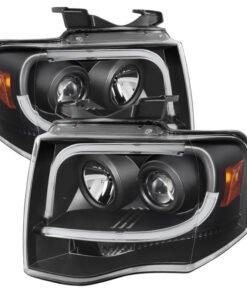 Spyder Ford Expedition 07-13 Projector Headlights Light Tube DRL Blk PRO-YD-FE07-LTDRL-BK