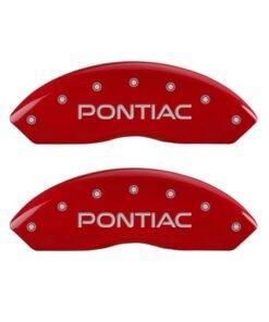 MGP 4 Caliper Covers Engraved Front Pontiac Engraved Rear GXP Red finish silver ch