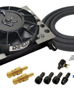 Derale 15950 15 Row Atomic Cool Plate & Fin Remote Transmission Cooler Kit, -8AN