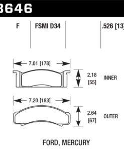 Hawk 68-73 Ford Mustang / 68-71 Torino / 68-71 Montego / 68-73 Cougar HPS Street Front Brake Pads