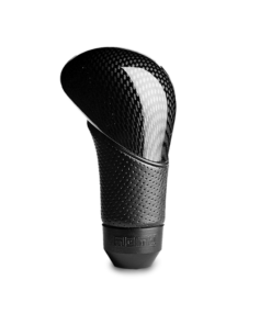 Momo Shadow Shift Knob - Black Airleather, Carbon Effect Insert