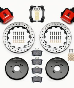 Wilwood Combination Parking Brake Rear Kit 12.88in Drilled Red Honda S2000