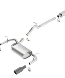 Borla 12-16 Jeep Wrangler 3.6L AT/MT 4DR 4WD S SQ RL AC SR 2.5in 2in TIP 3.5inx3.28in Black Chrome