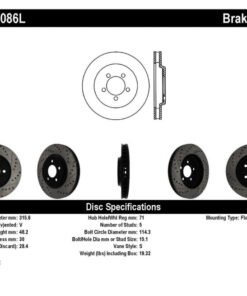 StopTech 05-10 Ford Mustang GT Front Left Slotted & Drilled Rotor