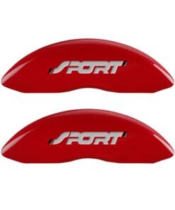 MGP 4 Caliper Covers Engraved Front & Rear No bolts/Sport Red finish silver ch