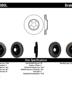 StopTech 06-07 350Z / 05-07 G35 exp Sport/ 06-07 G35X SportStop Slotted & Drilled Front Left Rotor