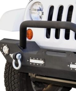 DV8 Offroad 07-18 Jeep Wrangler JK/JL FS-7 Mid Length Steel Front Bumper w/ LED Lights