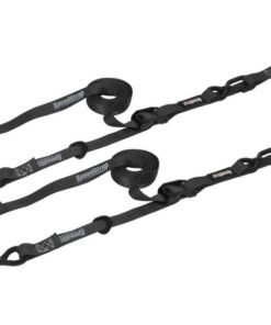 SpeedStrap 1In x 10Ft Cam-Lock Tie Down with Snap S-Hooks and Soft-Tie (2 Pack) - Black