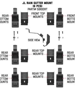 Go Rhino 6pc Rain Gutter Mounting Kit for SRM Rack
